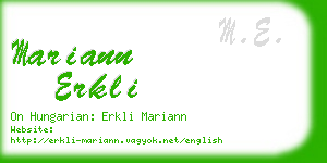 mariann erkli business card